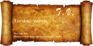 Torday Veron névjegykártya